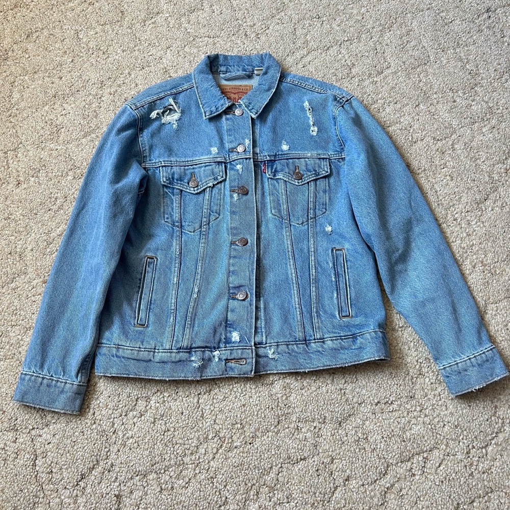Levi's Blue Distressed Denim Jacket